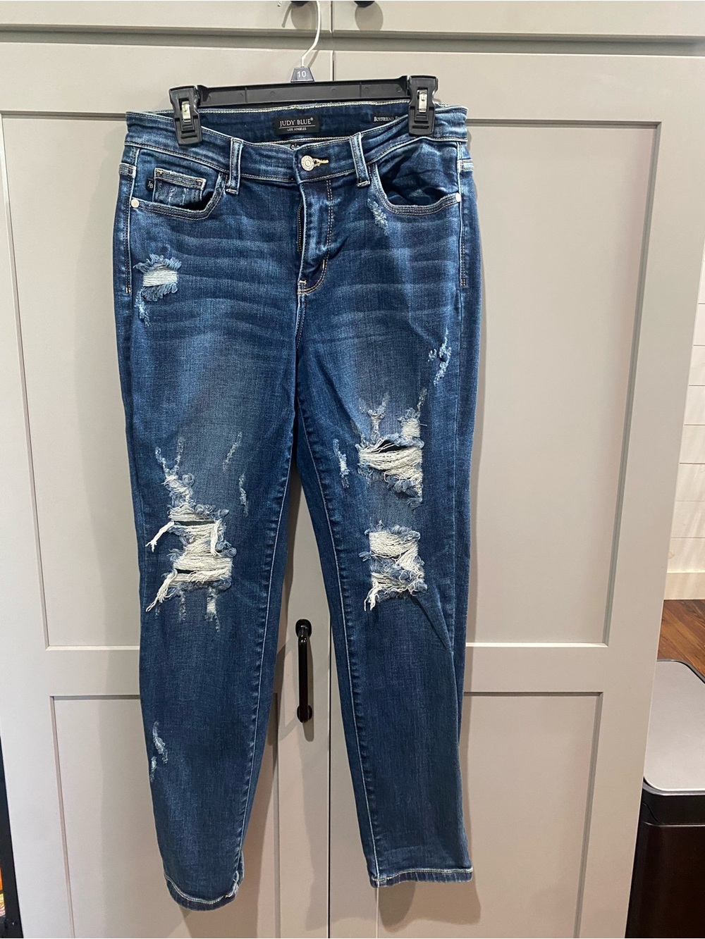 Judy Blue Distressed Dark Blue Skinny Jeans